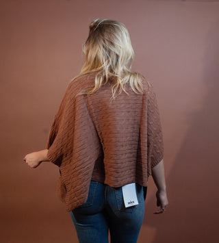ALLIE ROSE Women's Hickory Cable Knit Poncho - 160 Outerwear - The Farmhouse