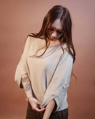 ALLIE ROSE Women's Latte Weather Stitch Knit Sweater - 140 Sweatshirts + Sweaters - The Farmhouse