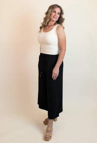 ALLIE ROSE Women's Midnight Breeze Capri Linen Pants - 240 Pants - The Farmhouse