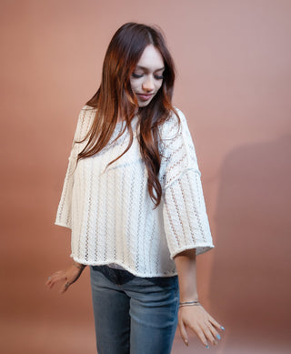 ALLIE ROSE Women's Off-White Maple Sweater - 100 Casual Tops - The Farmhouse