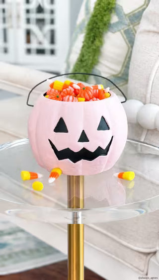 Pink Jack-O-Lantern Mini Treat Bucket