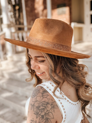 Amelia Wide Brim Hat - Camel - 260 Fashion Accessories - The Farmhouse