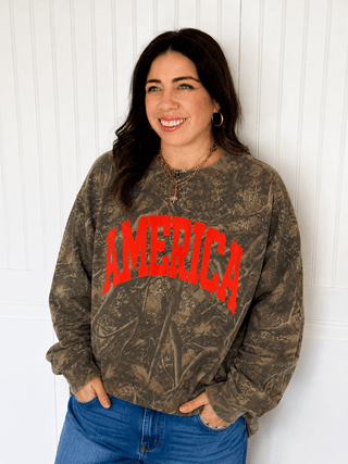 America Camo Sweatshirt - 140 Sweatshirts + Sweaters - The Farmhouse