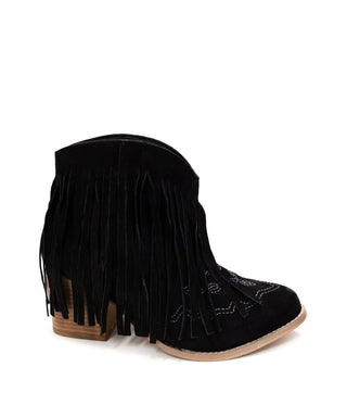 Amos Fringe Ankle Bootie in Black Suede - 110 Fashion Boots - The Farmhouse