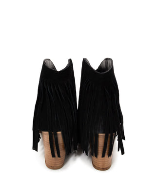 Amos Fringe Ankle Bootie in Black Suede - 110 Fashion Boots - The Farmhouse