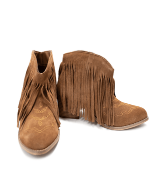 Amos Fringe Ankle Bootie in Tan Suede - 110 Fashion Boots - The Farmhouse