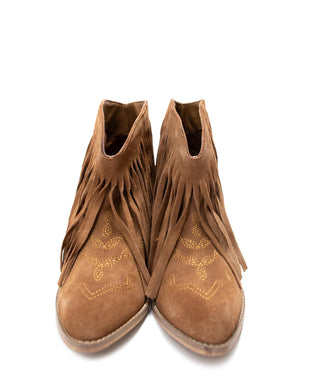 Amos Fringe Ankle Bootie in Tan Suede - 110 Fashion Boots - The Farmhouse