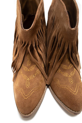 Amos Fringe Ankle Bootie in Tan Suede - 110 Fashion Boots - The Farmhouse