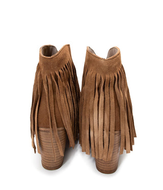 Amos Fringe Ankle Bootie in Tan Suede - 110 Fashion Boots - The Farmhouse
