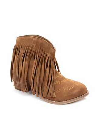 Amos Fringe Ankle Bootie in Tan Suede - 110 Fashion Boots - The Farmhouse