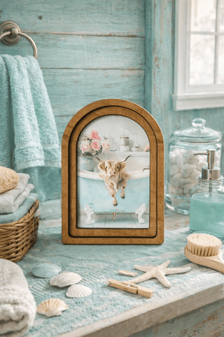 Aqua Highland in Tub Arch Framed Art 6x8" - 420 Home Decor - The Farmhouse