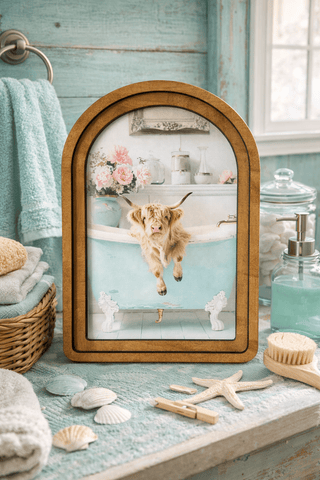 Aqua Highland in Tub Arch Framed Art 8.25x11” - 420 Home Decor - The Farmhouse