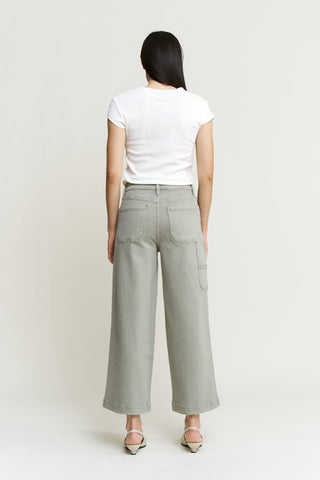 Array Mica Army Green Super High Wide Cropped Utility MDP - W3499AG - Bottom - Pants - The Farmhouse