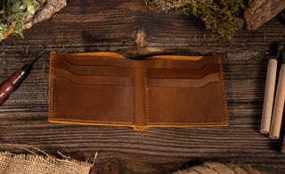 Authentic Leather Unisex Bi - Fold Wallet, Brown - 320 Men's - The Farmhouse