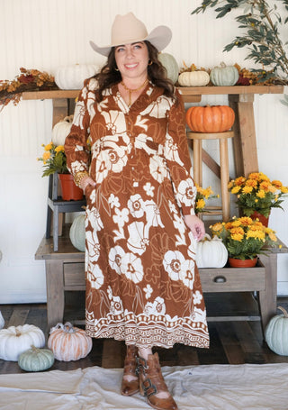 Autumn Bloom Midi Dress - 170 Dresses - The Farmhouse