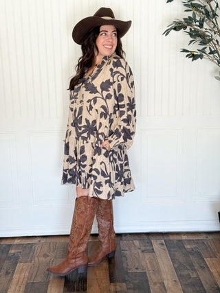 Autumn Bloom Tiered Gauze Mini Dress - 170 Dresses - The Farmhouse