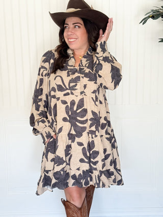 Autumn Bloom Tiered Gauze Mini Dress - 170 Dresses - The Farmhouse