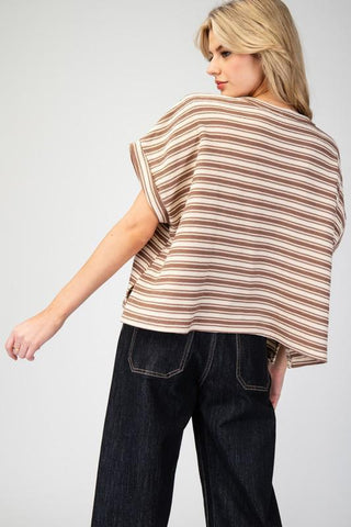 Autumn Stripe Boxy Top, Coco - The Farmhouse