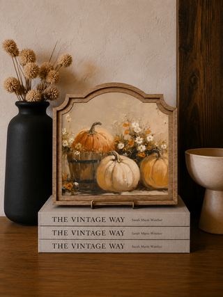 Pumpkin Bucket Provincial Arch Framed Art 9x10"