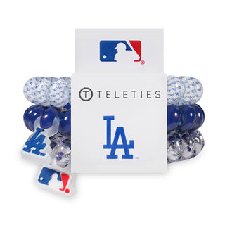 TELETIES Los Angeles Dodgers Spiral Hair Coils (Large, 3-Pack)