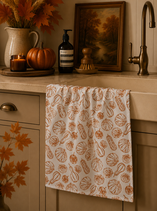 Geometry Harvest Sketch Tea Towel