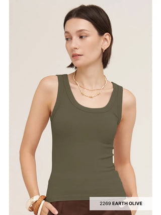 NIKIBIKI Women's Reversible Ribbed Tank Top, Earth Olive
