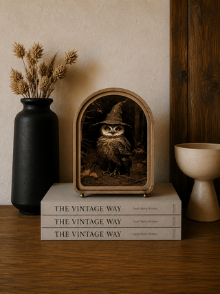Halloween Owl Arch Framed Art 8.25x11”