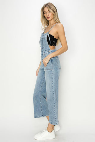 Bailey Crop Straight Spaghetti Strap Overalls - The Farmhouse