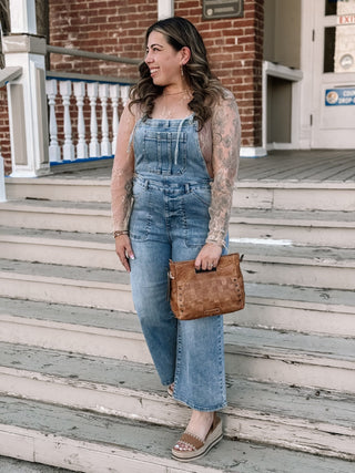 Bailey Crop Straight Spaghetti Strap Overalls - The Farmhouse