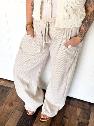 Bardot Stripe Barrel Pants - 240 Pants - The Farmhouse