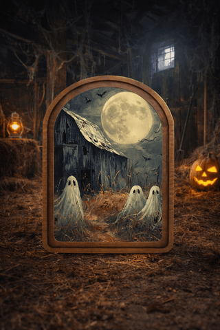 Barn Ghosts Arch Framed Art 6"x8" - 430 Holiday Décor - The Farmhouse