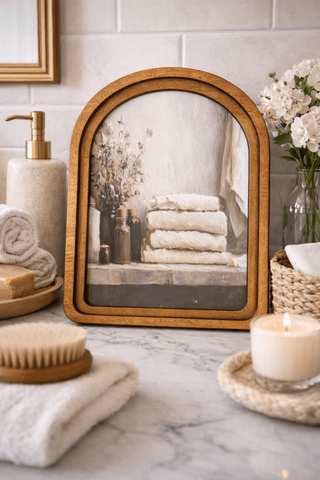 Bathroom Shelf Arch Framed Art 8.25x11" - 420 Home Decor - The Farmhouse