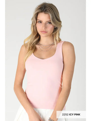The Darling Neckline Tank, Icy Pink