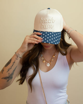 Beach Bum - Navy Polka Dot Hat - 260 Fashion Accessories - The Farmhouse