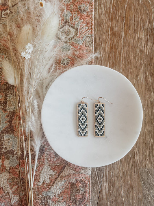 Bead Bar Earrings - Black - The Farmhouse