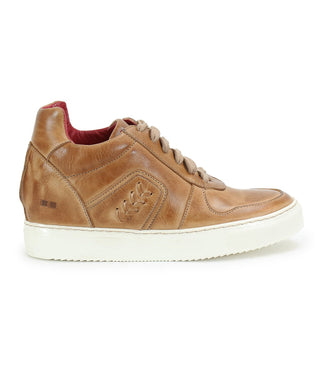 Bed Stu Andromeda high-top sneaker in tan rustic vegetable-tanned leather with hidden wedge