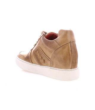 Close-up of Bed Stu Andromeda tan rustic leather high-top sneaker