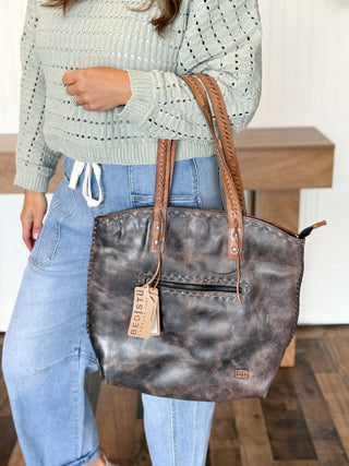 BedStu Barra ll Purse, Black Lux Tan Rustic - 280 Bags - The Farmhouse
