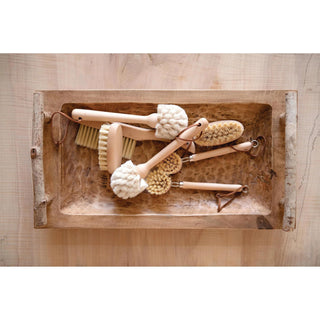 Beech Wood Dish Brush with Leather Strap - The Farmhouse