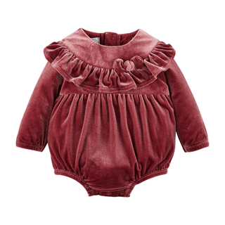 Berry Velvet Baby Romper Bubble - 180 One Piece Outfits - The Farmhouse