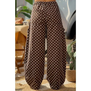 BIBI Women's Cocoa Confetti Wide-Leg Cargos - 240 Pants - The Farmhouse