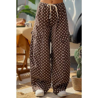 BIBI Women's Cocoa Confetti Wide-Leg Cargos - 240 Pants - The Farmhouse