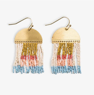 Birdie Abstract Beaded Fringe Earrings - Amalfi - The Farmhouse