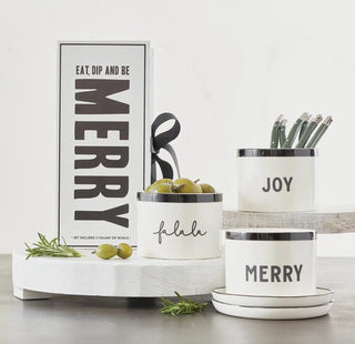 Black Holiday Dip Bowls Book Box - Eat Dip and Be Merry - The Farmhouse