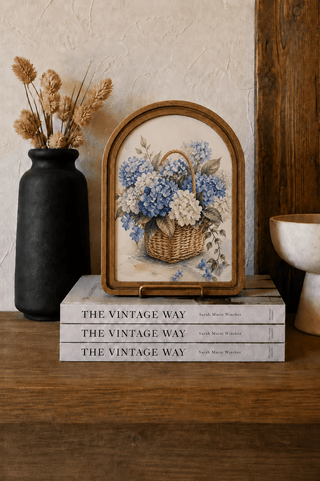 Blue Hydrangeas Framed Art Arch 8.25x11" - 420 Home Decor - The Farmhouse