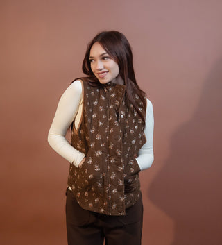 BLUE PEPPER Women's Brownstone Blooms Quilted Vest - 150 Kimonos + Cardigans - The Farmhouse