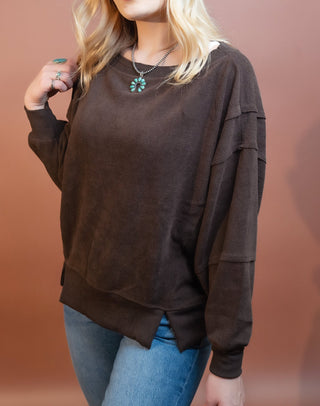 BLUE PEPPER Women's Chestnut Cascade Boat Neck Knit Sweater - 140 Sweatshirts + Sweaters - The Farmhouse
