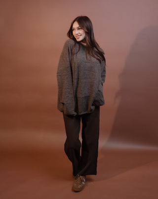 BLUE PEPPER Women's Chestnut Checkered Knit Sweater - 140 Sweatshirts + Sweaters - The Farmhouse