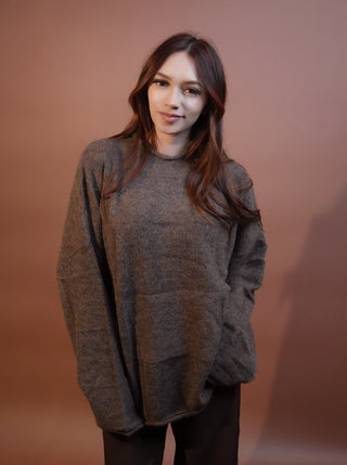 BLUE PEPPER Women's Chestnut Checkered Knit Sweater - 140 Sweatshirts + Sweaters - The Farmhouse