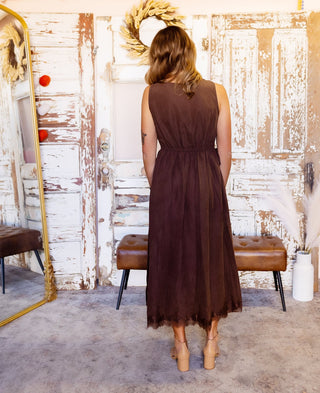 Alternate view of cocoa rose sleeveless wrap dress with high-low hem